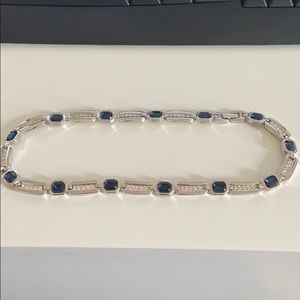 Faux blue sapphire necklace